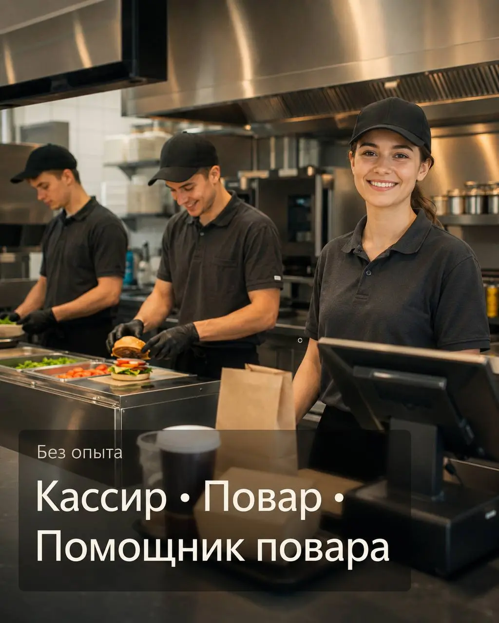 1️⃣КАССИР,
2️⃣ПОВАР,
3️⃣ПОМОЩНИК ПОВАРА
90 000₽ - 100 000₽
БУРГЕР КИНГ
• Москва
• Рестораны/Кафе
• +79254782981
Полное описание вакансии размещено в Телеграм и Макс | Сетка — социальная сеть от hh.ru
