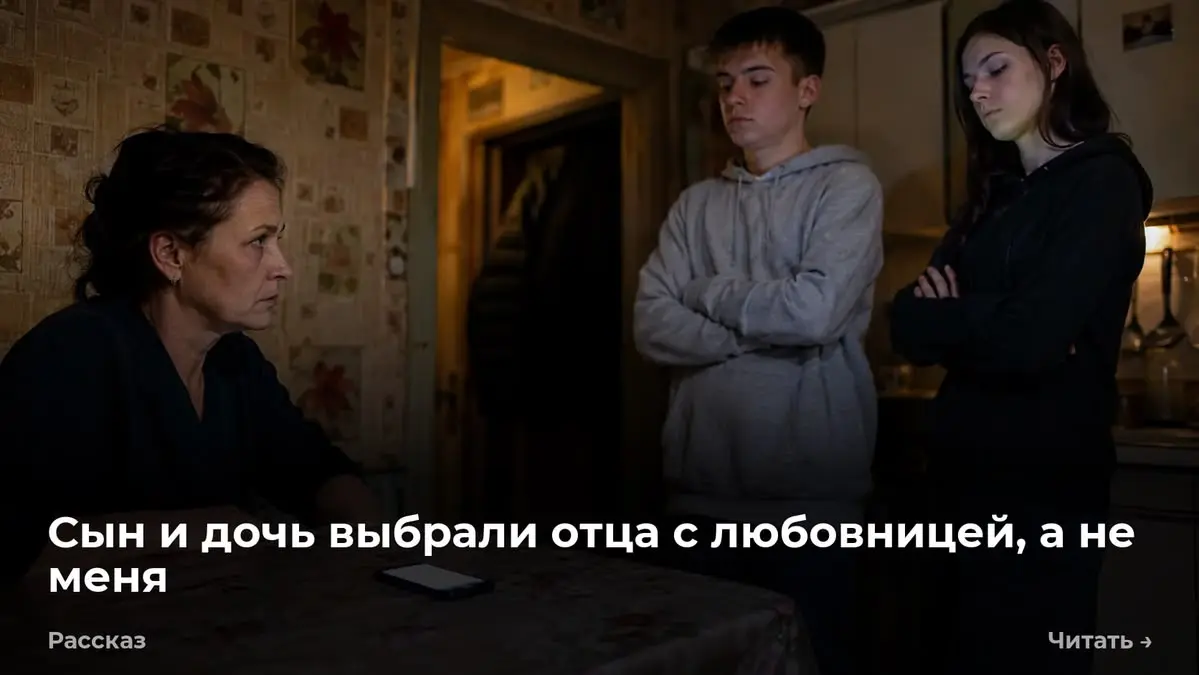 Сын и дочь выбрали отца с любовницей, а не меня
— Собирай свои шмотки, Игорь. Завтра подаю на развод. Я бросила на кухонный стол телефон мужа. Экран ярко светился в вечернем полумраке | Сетка — социальная сеть от hh.ru