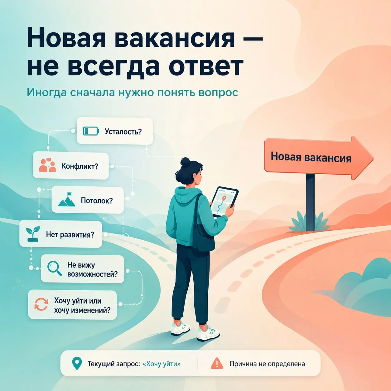 🔍 Как понять, что вам нужен карьерный консультант, а не новая вакансия
Иногда кажется, что проблема решается просто: нужно найти новую работу.
Или хотя бы новую роль внутри компании | Сетка — социальная сеть от hh.ru