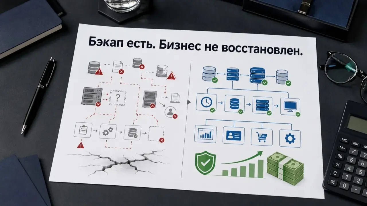 Бэкапы делались.
Бизнес восстанавливали 21 день.
В этом разрыве и живет настоящая проблема DR | Сетка — социальная сеть от hh.ru