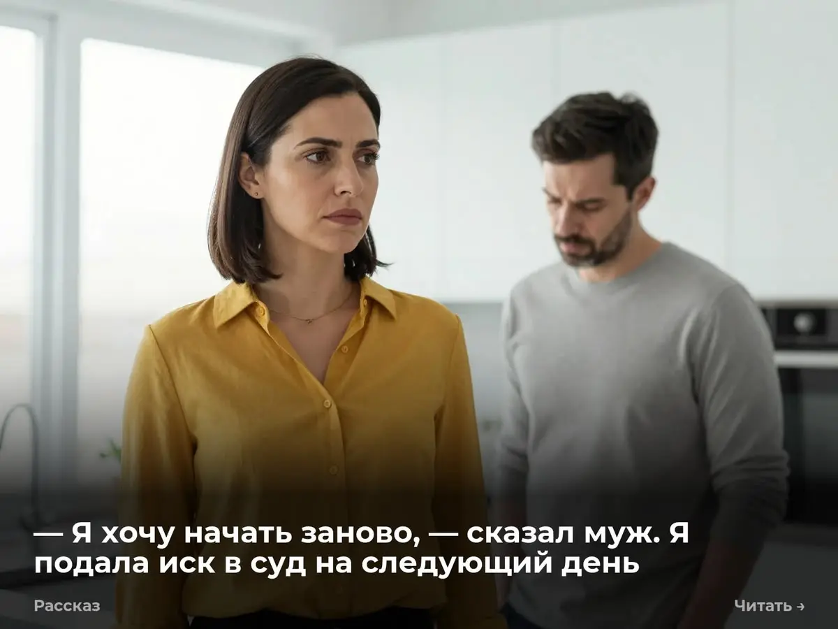 — Я хочу начать заново, — сказал муж. Я подала иск в суд на следующий день
Павел отодвинул тарелку с наваристым борщом, аккуратно промокнул губы бумажной салфеткой и посмотрел в засиженное мухами окно | Сетка — социальная сеть от hh.ru