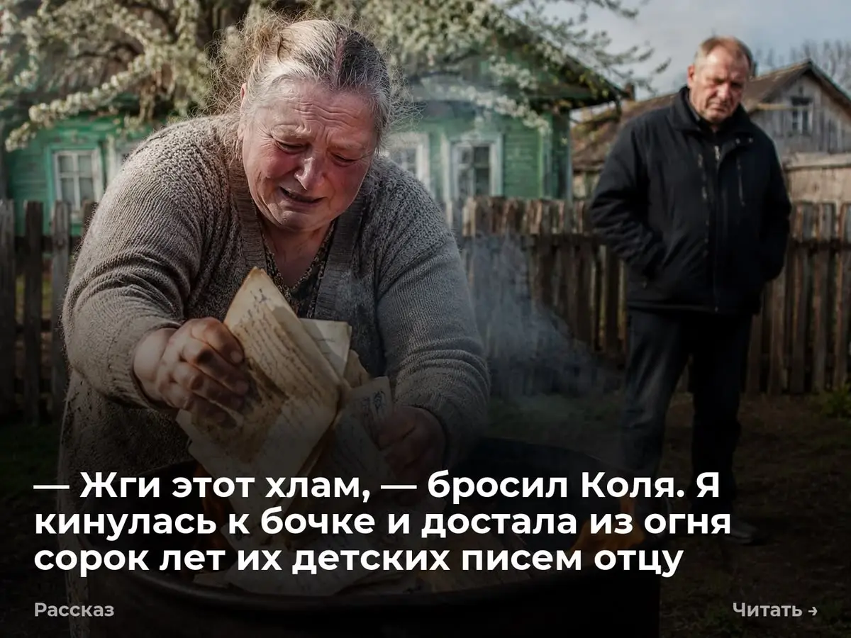 — Жги этот хлам, — бросил Коля. Я кинулась к бочке и достала из огня сорок лет их детских писем отцу
Три перемотанные бечевкой коробки из-под советского телевизора «Рекорд» стояли у железной бочки | Сетка — социальная сеть от hh.ru