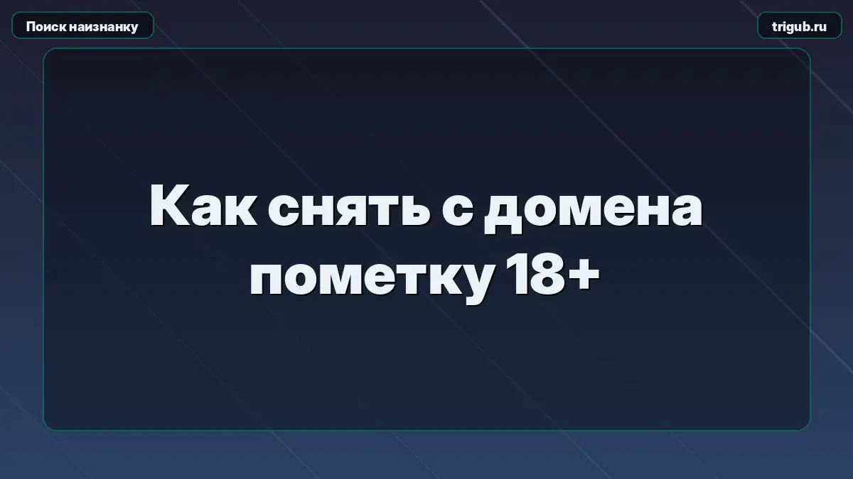Как снять с домена пометку 18+Взрослая фильтрация прилетает | Сетка — социальная сеть от hh.ru