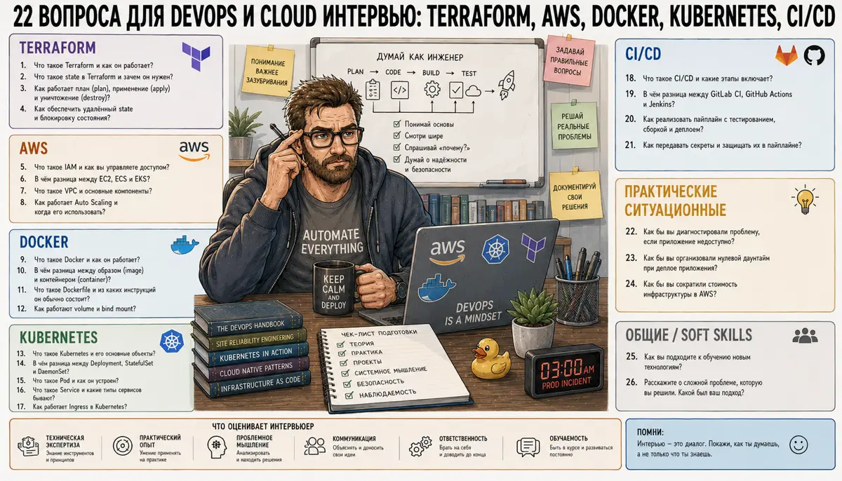 22 вопроса для DevOps и Cloud интервью: Terraform, AWS, Dock | Сетка — социальная сеть от hh.ru