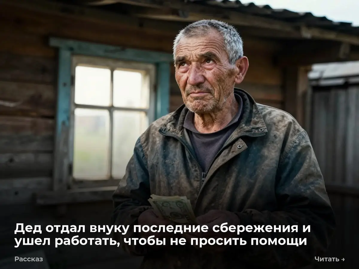 Дед отдал внуку последние сбережения и ушел работать, чтобы не просить помощи
Август в тот год выдался сухой, звонкий. Сижу я как-то на крылечке своего медпункта, жмурюсь на послеобеденное солнышко | Сетка — социальная сеть от hh.ru