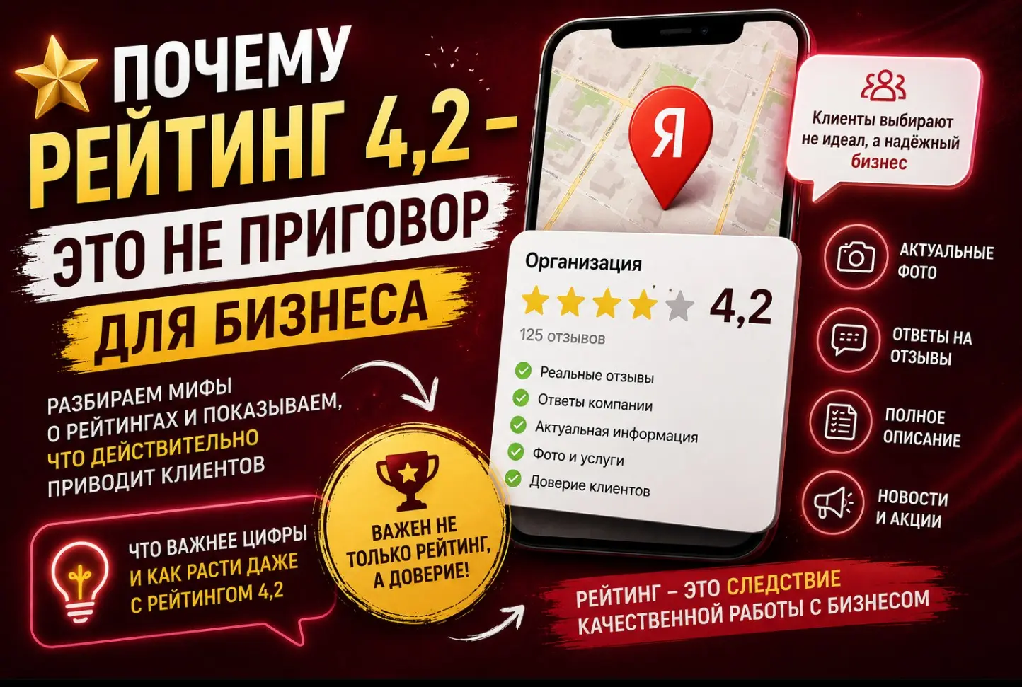 ⭐ Почему рейтинг 4,2 - это не приговор для бизнеса | Сетка — социальная сеть от hh.ru