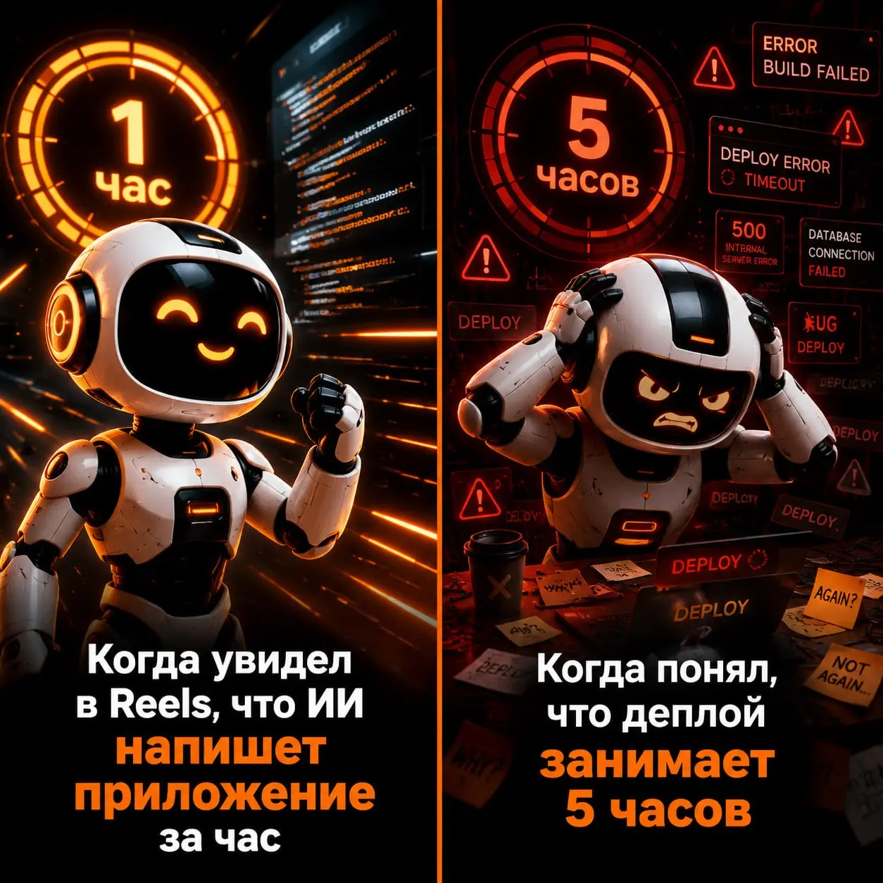 ИИ написал приложение за час, деплой занял пять
В интернете сейчас огромное количество контента про то как «создать приложение с ИИ», «сверстать сайт за 20 минут» или «собрать систему без программиста... | Сетка — социальная сеть от hh.ru