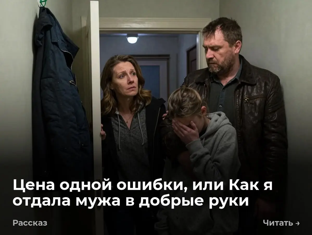 Цена одной ошибки, или Как я отдала мужа в добрые руки
Звонок в дверь прозвучал в 22:15. Я как раз домывала посуду. Вода шумела. Игорь лежал на диване в гостиной. Смотрел какой-то ролик в телефоне | Сетка — социальная сеть от hh.ru