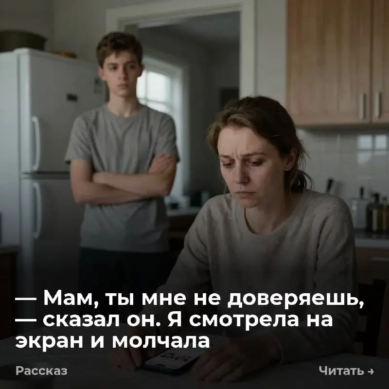 — Мам, ты мне не доверяешь, — сказал он. Я смотрела на экран и молчала
— Витя, ты поел? Он не ответил. Я слышала, как он в своей комнате что-то смотрит — смех, музыка, потом тишина, потом снова смех | Сетка — социальная сеть от hh.ru