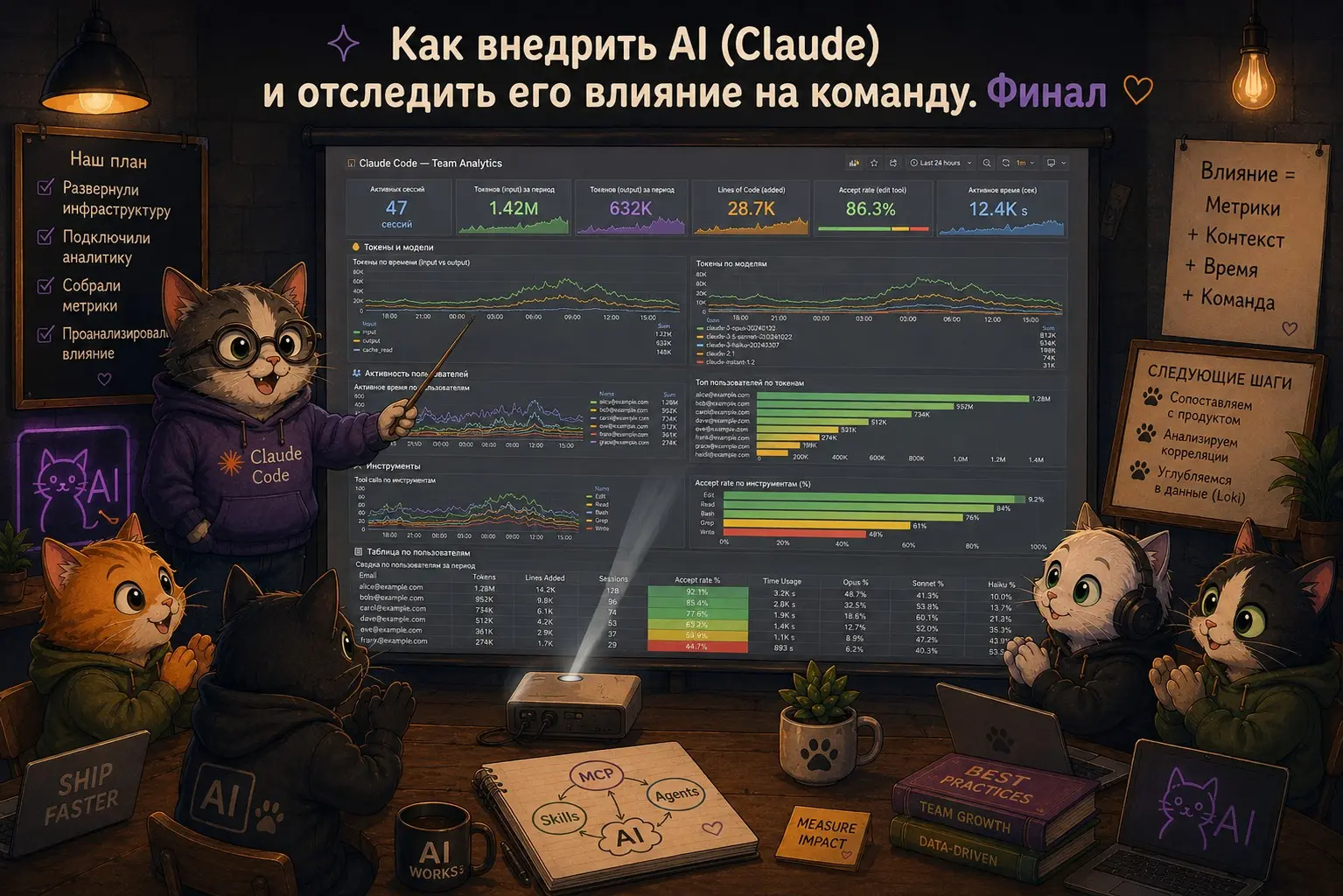 Как внедрить AI (Claude) и отследить его влияние (финал) | Сетка — социальная сеть от hh.ru