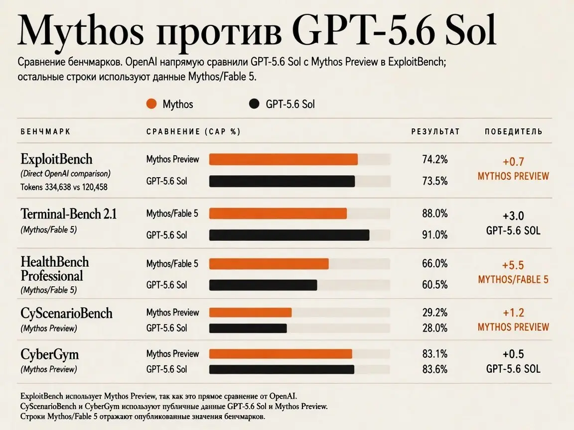 Наглядные сравнения по новой GPT-5.6 с Mythos. Мне уже хочется начать платить не Google кровные 20$ в месяц, а в openAI.
tg / max
В этом посте были ссылки, но мы их удалили по правилам Сетки | Сетка — социальная сеть от hh.ru