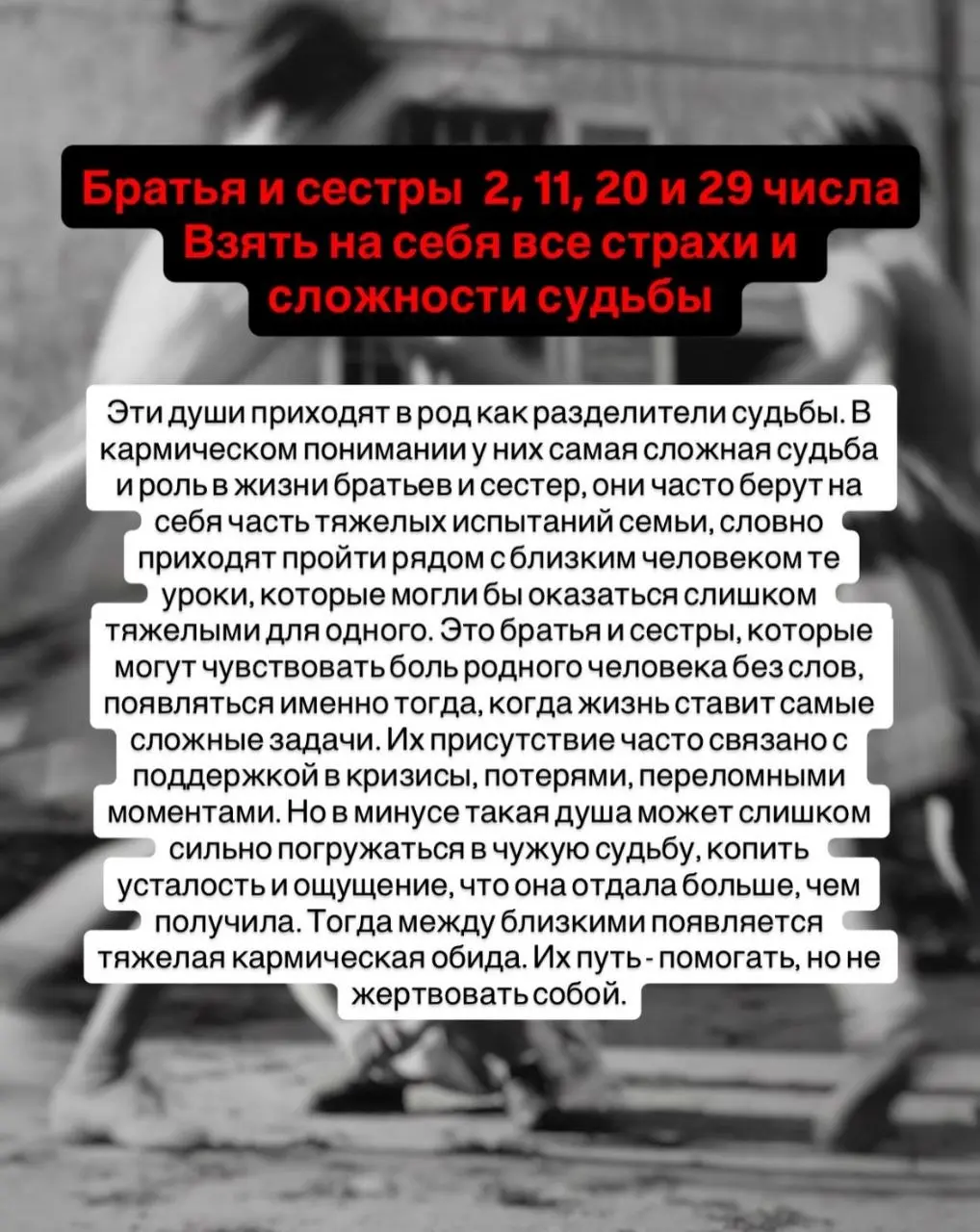 Мы привыкли думать, что братья, сестры, родители и близкие люди приходят в нашу жизнь просто потому, что так сложились обстоятельства | Сетка — социальная сеть от hh.ru