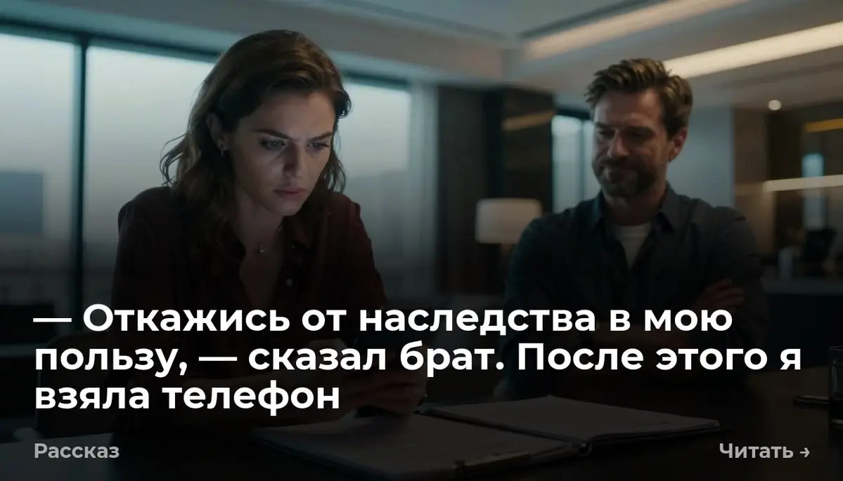 — Откажись от наследства в мою пользу, — сказал брат. После этого я взяла телефон
— Откажись от наследства в мою пользу, тогда твой жених ничего не узнает, — ровным тоном произнес Денис | Сетка — социальная сеть от hh.ru