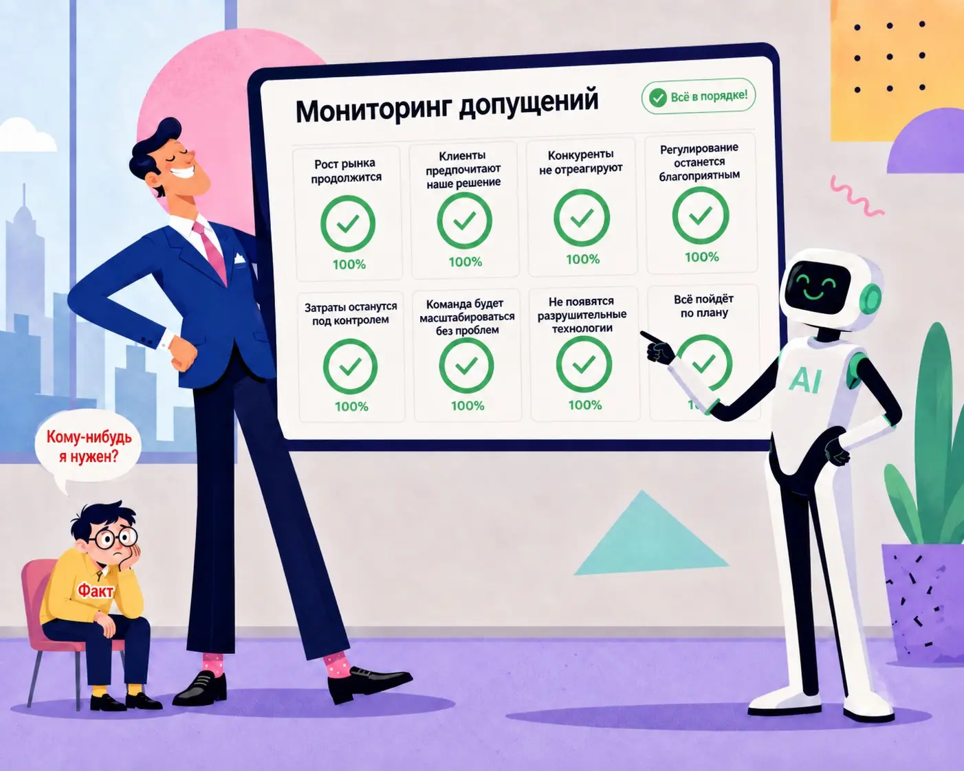 📊 Кадр №20: Факт по-прежнему ждёт у двери | Сетка — социальная сеть от hh.ru