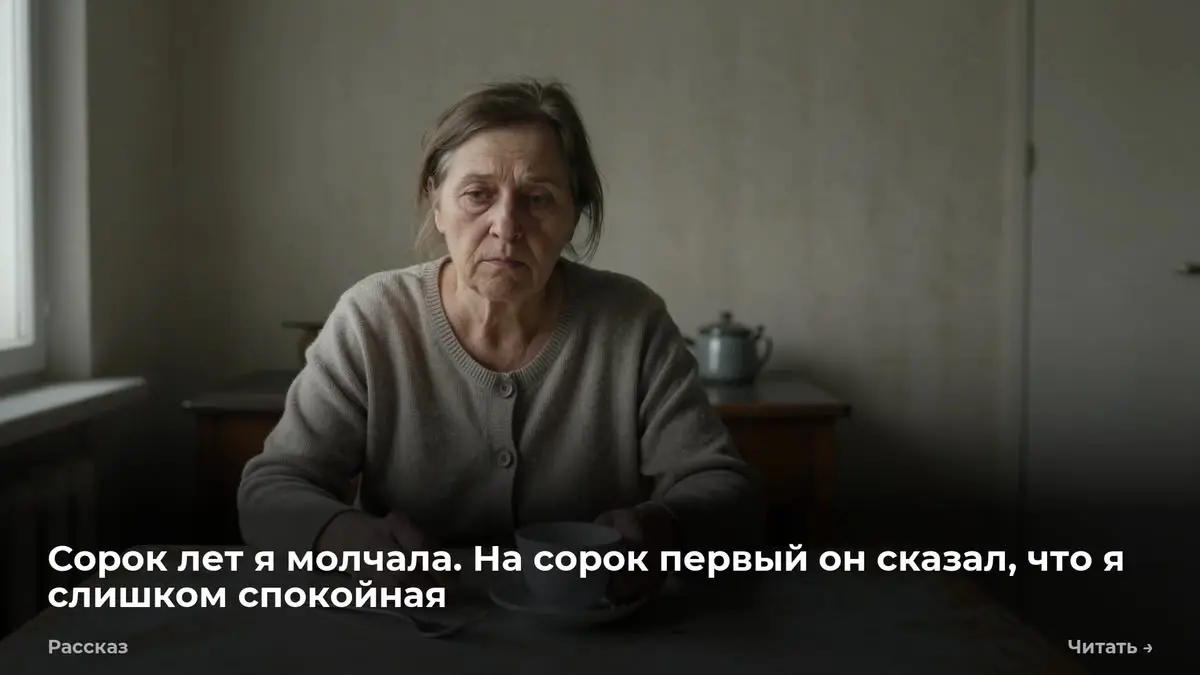 Сорок лет я молчала. На сорок первый он сказал, что я слишком спокойная
Олег положил на кухонный стол связку ключей с тяжелым пластмассовым брелоком в виде дельфина. Металл глухо звякнул о клеенку | Сетка — социальная сеть от hh.ru