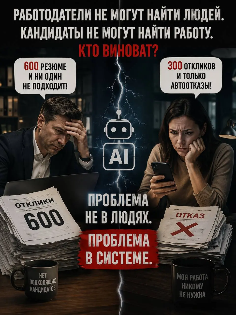 Пока работодатели ругают кандидатов, а кандидаты - работодателей, рынок труда окончательно сломался.
Сегодня происходит странная вещь | Сетка — социальная сеть от hh.ru