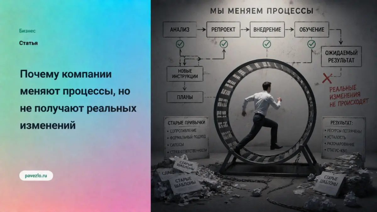 Почему компании меняют процессы, но не получают изменений | Сетка — социальная сеть от hh.ru