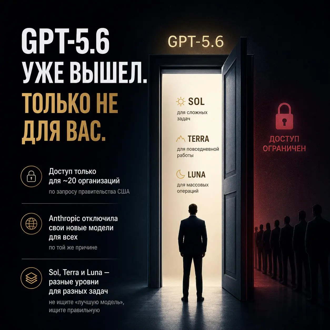 🗝 GPT-5.6 уже вышел. Только не для вас.
На прошлой неделе вся лента обсуждала запуск GPT-5.6. Бенчмарки, сравнения, статьи в духе "что это значит для вашего бизнеса" | Сетка — социальная сеть от hh.ru