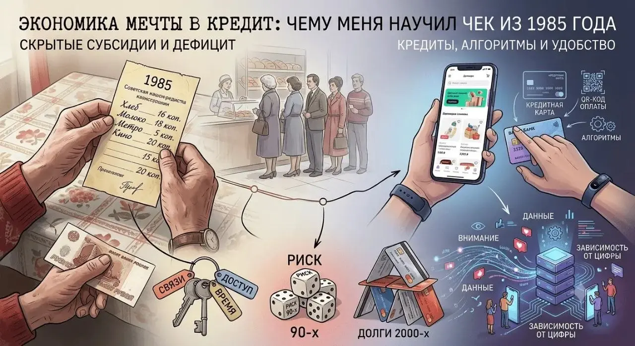 Недавно нашёл сервис с ценами за любой год. Выбрал 1985-й. Интересно: сколько стоили хлеб, молоко, метро?
Сравнил с зарплатой. Хлеб с молоком изменились несильно | Сетка — социальная сеть от hh.ru