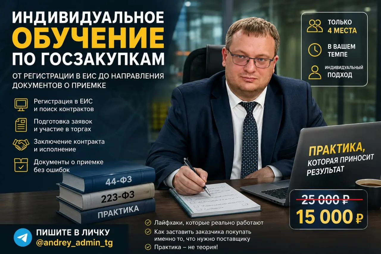 Возьму на индивидуальное обучение всего 4 человек
За последние месяцы мне всё чаще пишут:
«Андрей, можно ли научиться госзакупкам с нуля?»
«Хочу начать участвовать в тендерах, но не понимаю, с чего на... | Сетка — социальная сеть от hh.ru