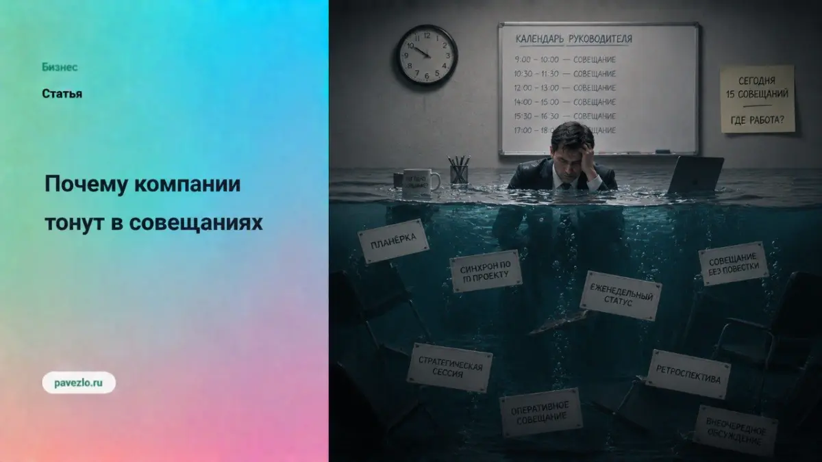 Почему компании тонут в совещаниях | Сетка — социальная сеть от hh.ru