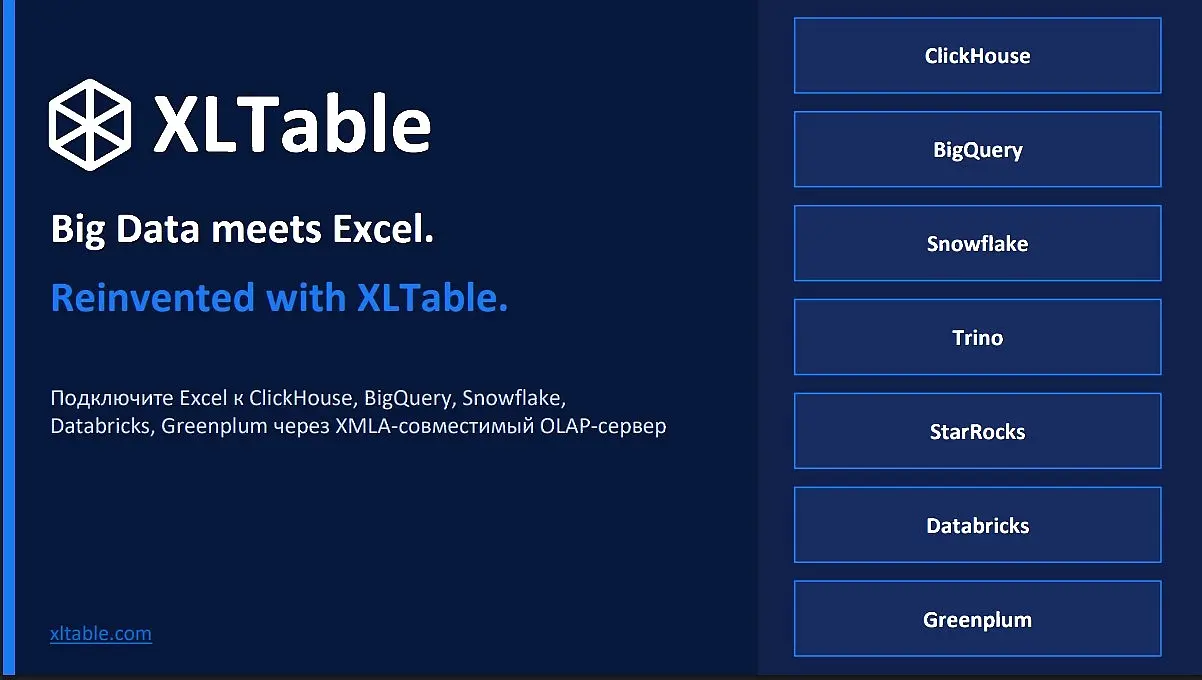 XLTable - OLAP Cервер для нового стека данных | Сетка — социальная сеть от hh.ru