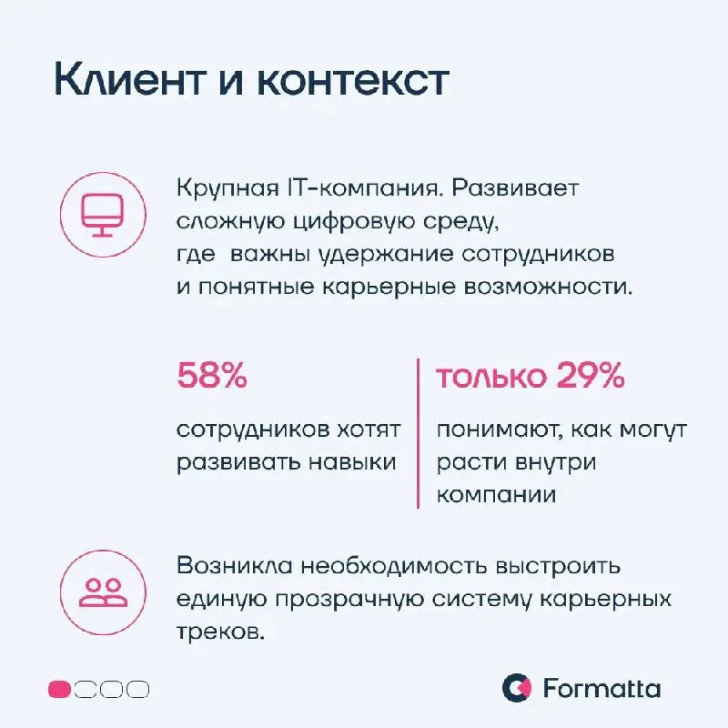 Без прозрачной системы карьерных возможностей бизнес теряет часть потенциала компании.
В этом кейсе рассказываем, как мы помогли крупной IT-компании выстроить прозрачную систему карьерного развития | Сетка — социальная сеть от hh.ru