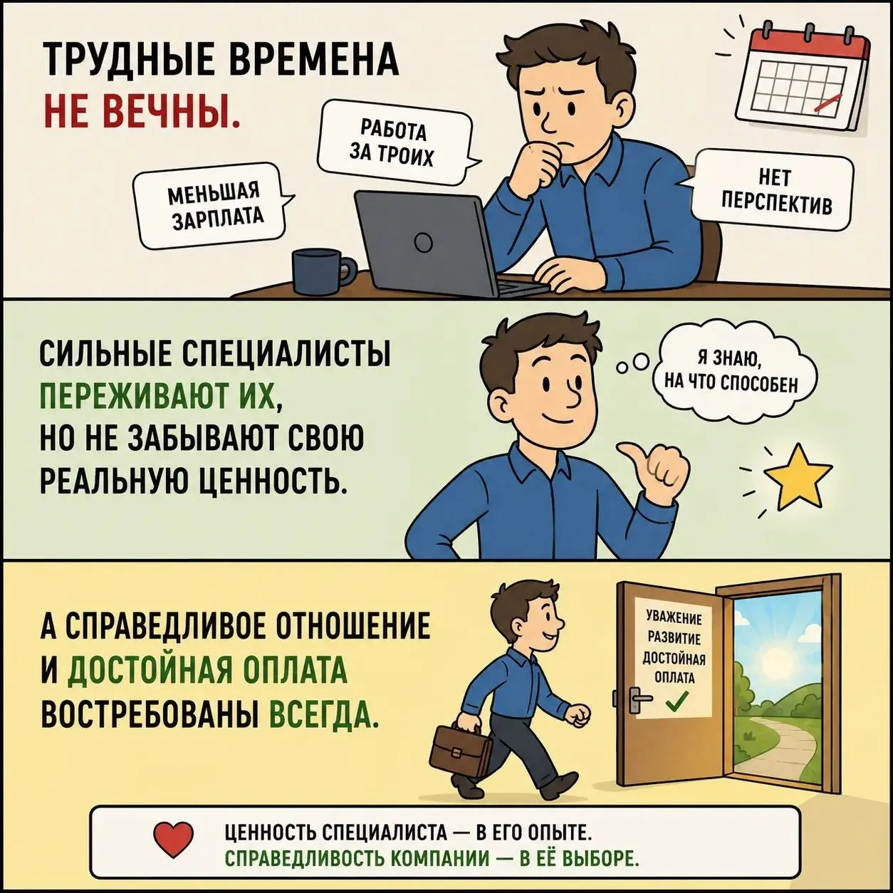 Если компания нанимает сильного специалиста на зарплату ниже рынка и при этом нагружает его обязанностями за троих, она лишь берёт этот ресурс «в аренду» | Сетка — социальная сеть от hh.ru