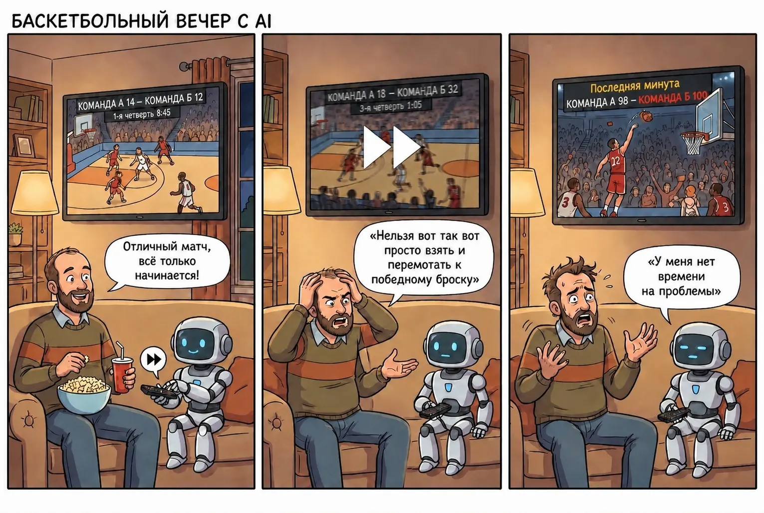 🧹 Кадр №21: Баскетбольный вечер с AI | Сетка — социальная сеть от hh.ru