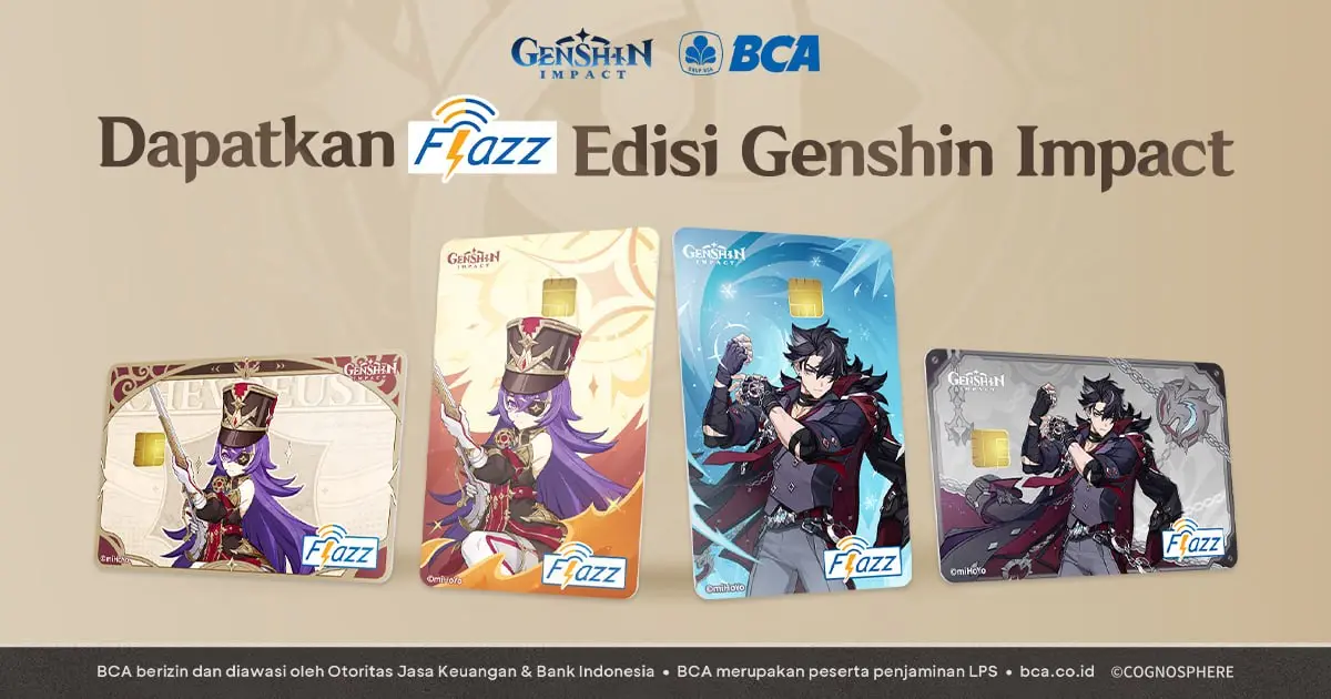 🍚 #disimon
Genshin Impact выпустил банковские карты — и фанаты раскупили их за час
В Индонезии Genshin Impact запустил коллаборацию с банком BCA | Сетка — социальная сеть от hh.ru