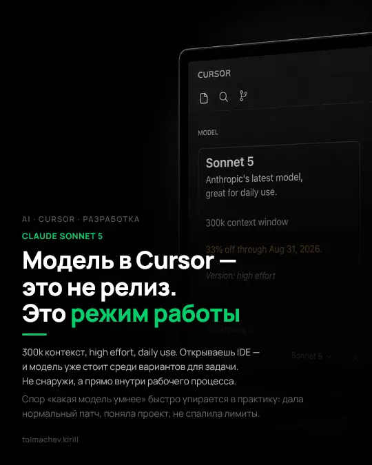 Sonnet 5 в Cursor: новая модель сразу в работе | Сетка — социальная сеть от hh.ru