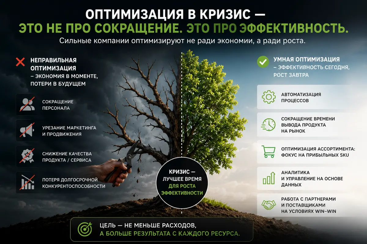 Оптимизация в кризис — это не всегда сокращение расходов. | Сетка — социальная сеть от hh.ru