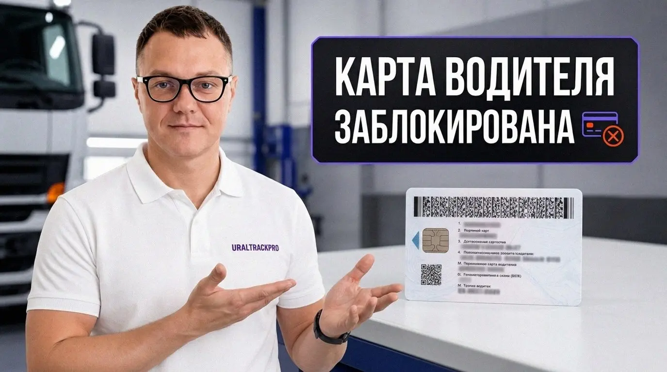 Зима, трасса, тахограф, карта заблокирована. На проверке это может трактоваться как отсутствие контроля режима труда и отдыха. Штрафы: до 5 000 ₽ водителю, до 50 000 ₽ компании, плюс риски простоя | Сетка — социальная сеть от hh.ru