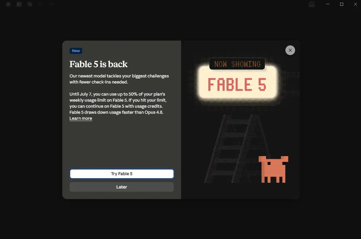 Fable 5 вернулся в Claude
лучше поздно, чем никогда
(не забудьте обновить Claude App) | Сетка — социальная сеть от hh.ru