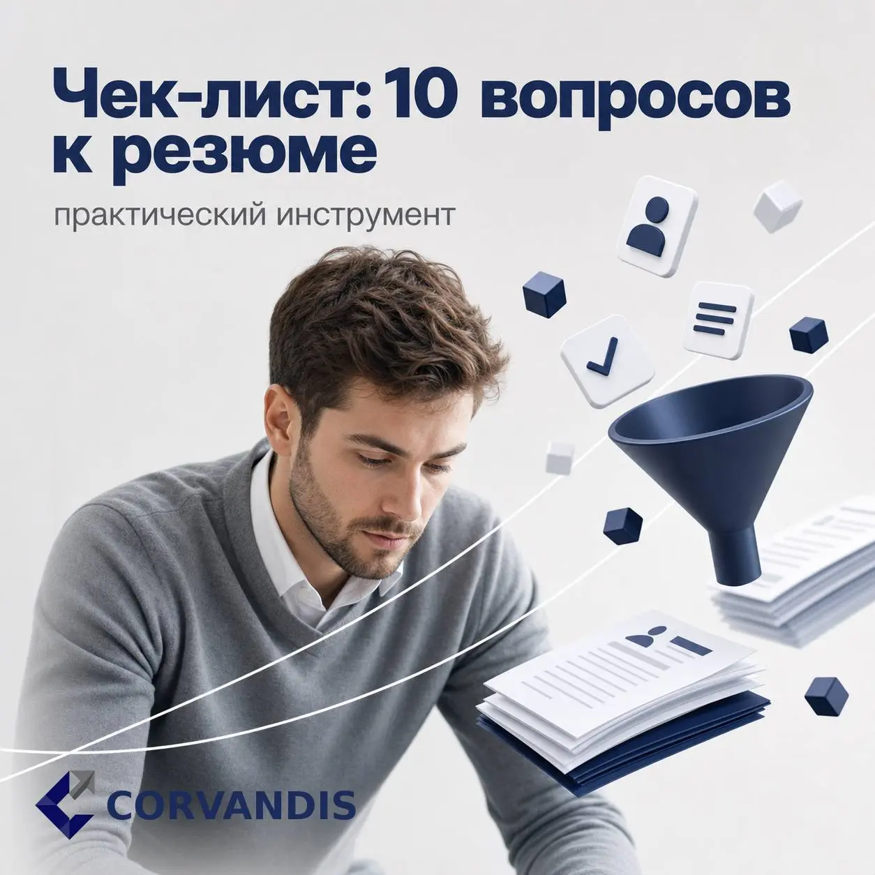 Чек-лист: 10 вопросов к резюме
Перед тем как звонить кандидату, пройдитесь по резюме с этими десятью
вопросами.
1 | Сетка — социальная сеть от hh.ru