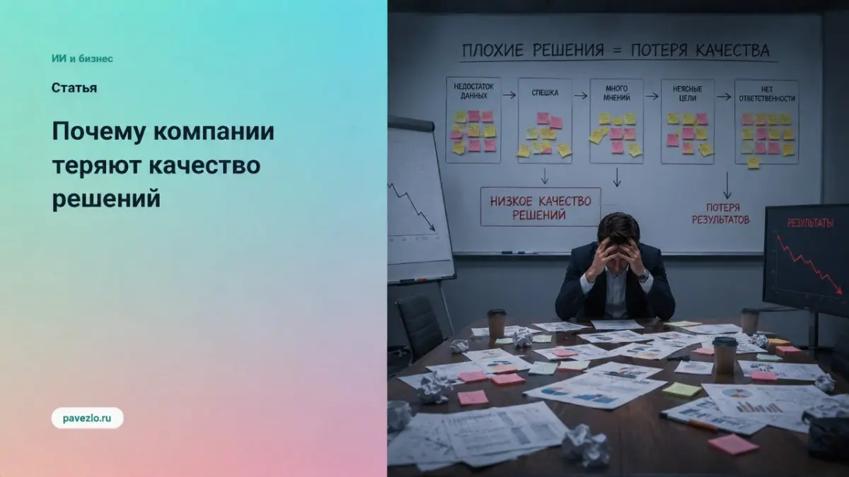 Почему компании теряют качество решений | Сетка — социальная сеть от hh.ru