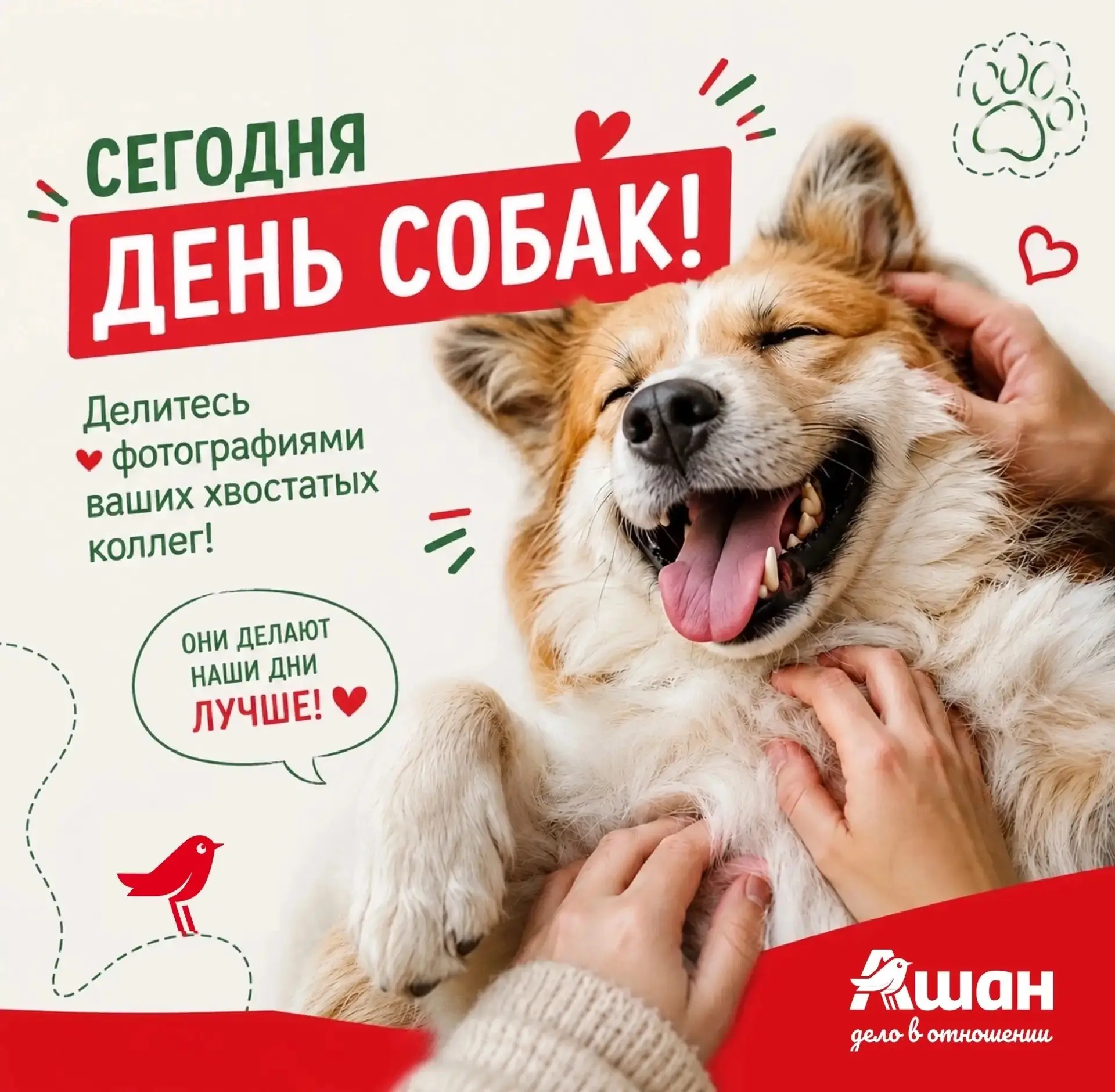 Сегодня отличный повод улыбнуться — отмечаем День собак! 🐶❤
Уверены, среди вас немало счастливых хозяев самых разных хвостиков: серьезных охранников, маленьких непосед, пушистых обнимашек и настоящих ... | Сетка — социальная сеть от hh.ru