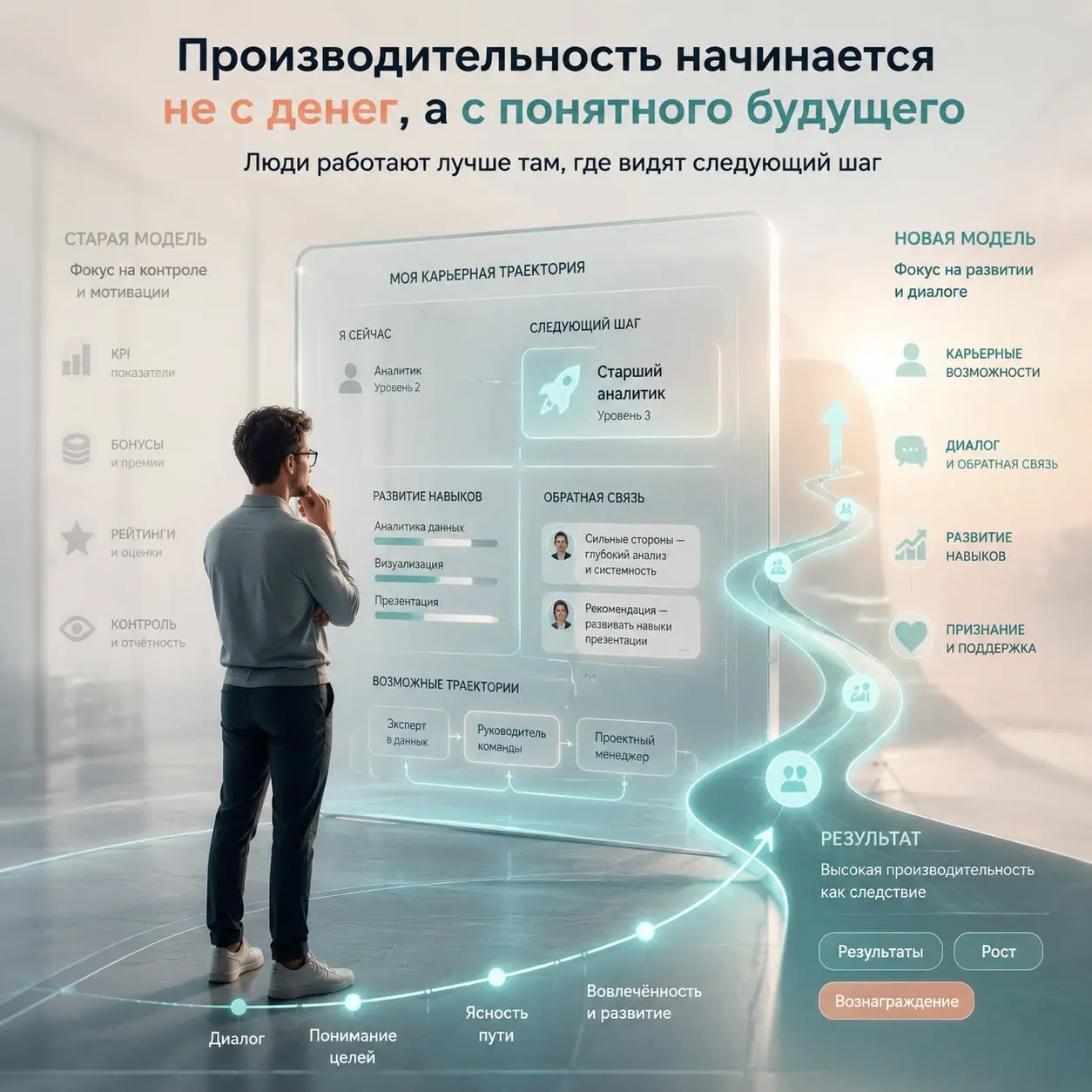 Карьера важнее денег? Исследование McKinsey о производительности
В последние годы компании всё чаще говорят о производительности.
Как работать быстрее.
Как достигать большего меньшими ресурсами | Сетка — социальная сеть от hh.ru