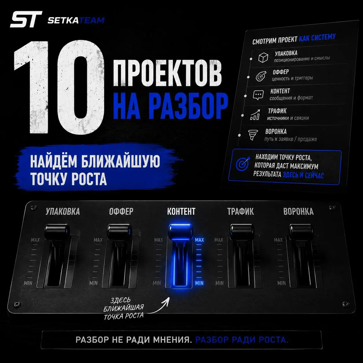 Мы выберем 10 проектов и покажем, где у вас ближайшая точка роста БЕСПЛАТНО
Предприниматели, дуреют с этой прикормки, после кейса с сервисом обхода блокировок, где средняя стоимость подписки вышла 40 ... | Сетка — социальная сеть от hh.ru