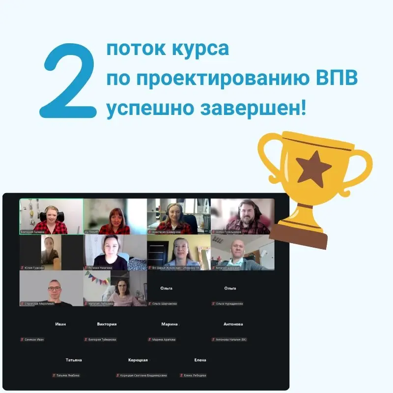 Выпуск 2⃣ потока курса по проектированию ВПВ успешно завершен! 🏆
Запускать новый курс всегда волнительно | Сетка — социальная сеть от hh.ru
