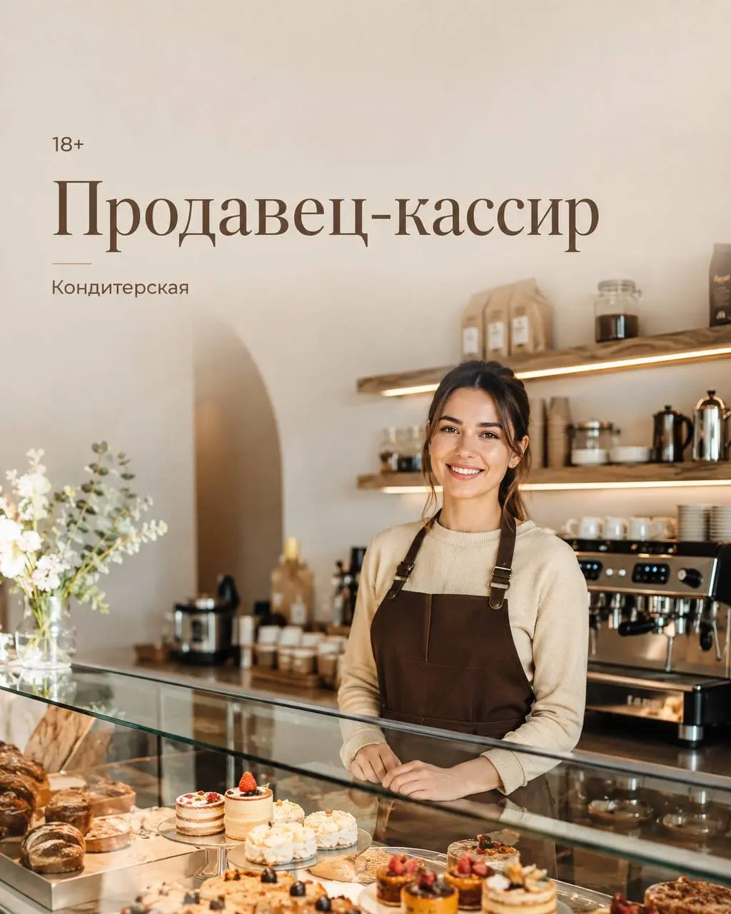 ПРОДАВЕЦ-КАССИР
кондитерская
• Москва, м. ЗИЛ
• Розничная торговля
• +79653413553
Полное описание вакансии размещено в Телеграм и Макс. Переходите по ссылке в закрепленном сообщении | Сетка — социальная сеть от hh.ru