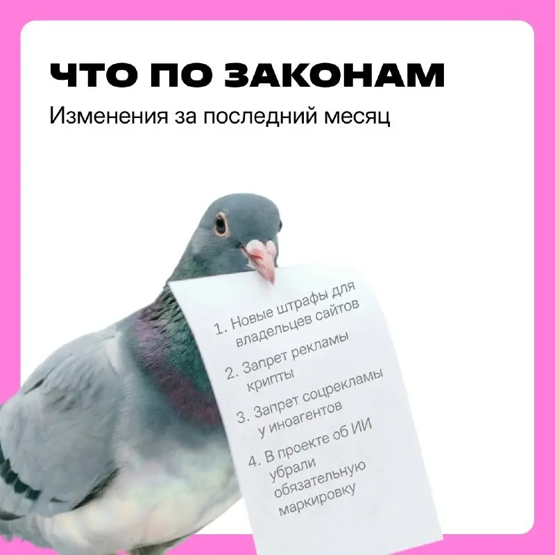 Что по законам: изменения за последний месяц
Решили сделать новую рубрику, чтобы вы случайно ничего не упустили 🤓
Рекламу криптовалют планируют запретить | Сетка — социальная сеть от hh.ru