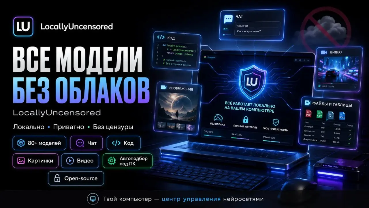 🤖 ЛОКАЛЬНЫЕ НЕЙРОСЕТИ БЕЗ ОБЛАЧНЫХ ТЕХНОЛОГИЙ, ПОДПИСОК И ЛИШНЕГО КОНТРОЛЯ
Выявлен интересный инструмент — LocallyUncensored | Сетка — социальная сеть от hh.ru
