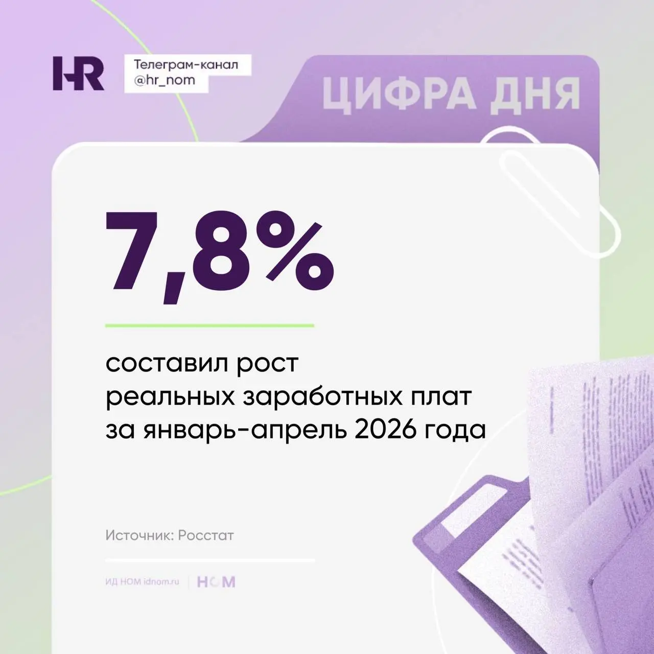 Реальный доход россиян фактически стагнирует
📉 В апреле темпы роста реальных зарплат в России снизились до 5,1% в годовом выражении против 8,1% в марте, по данным Росстата | Сетка — социальная сеть от hh.ru