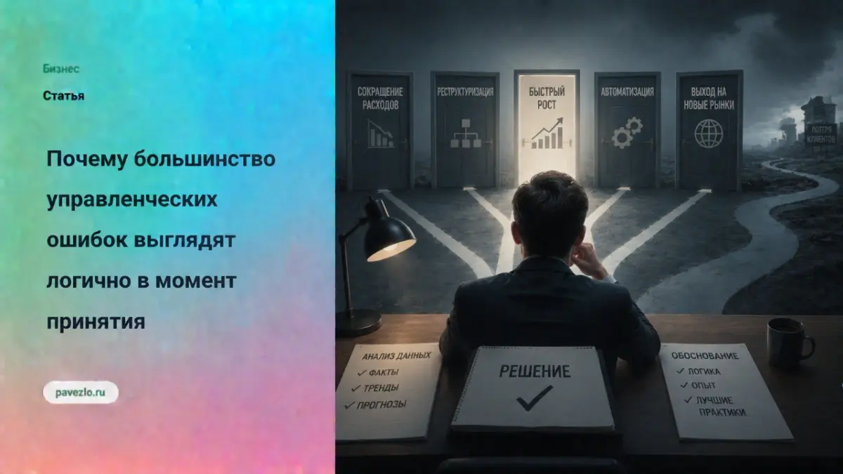 Большинство управленческих ошибок выглядят логично в момент | Сетка — социальная сеть от hh.ru