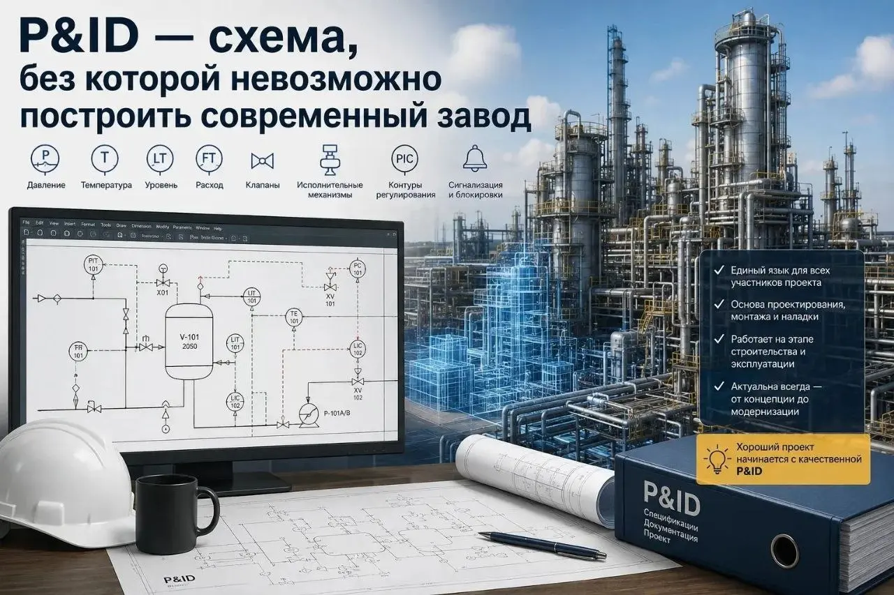 P&ID — схема, без которой невозможно построить современный завод
Любой инженер КИПиА, АСУ ТП или технолог хотя бы раз держал в руках P&ID | Сетка — социальная сеть от hh.ru