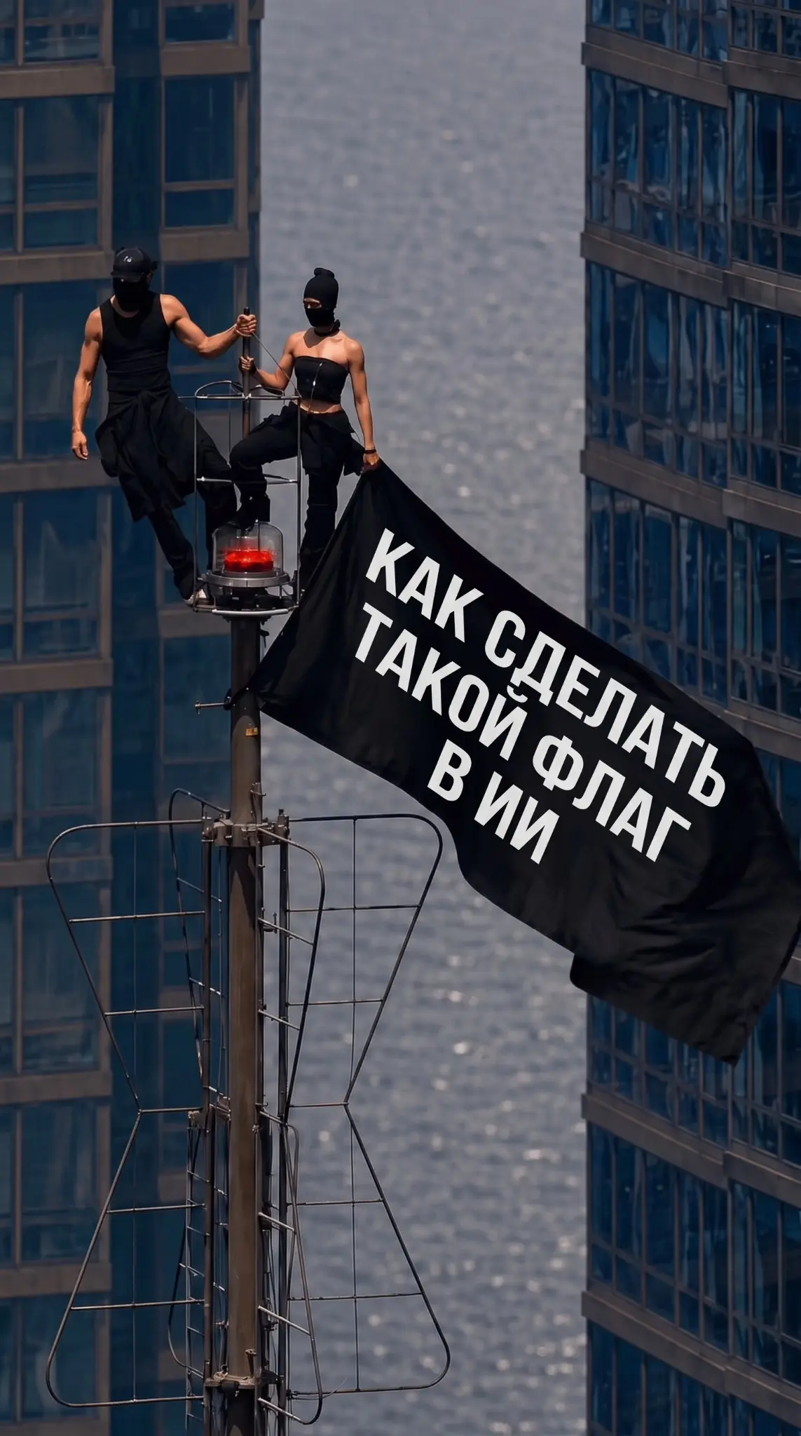 Тренд с флагом на пике небоскреба | Сетка — социальная сеть от hh.ru
