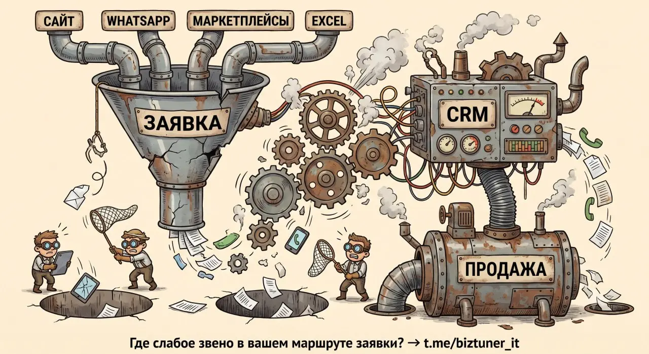 Заявка пришла. А дальше — как повезёт.
Заявка с сайта — это ещё не продажа. Продажа начинается с того, что происходит дальше | Сетка — социальная сеть от hh.ru