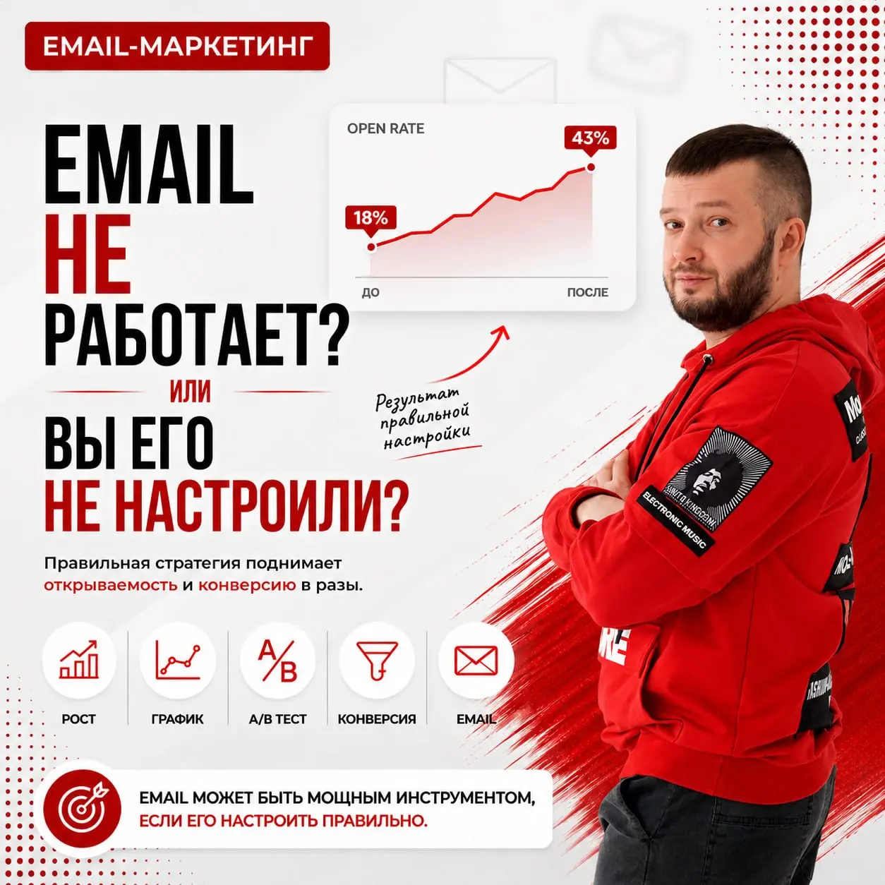 "Email-маркетинг не работает."
Эту фразу я слышал десятки раз.
А потом начинаешь разбирать, как была запущена рассылка.
В одном из проектов мы запускали email-маркетинг для B2B | Сетка — социальная сеть от hh.ru