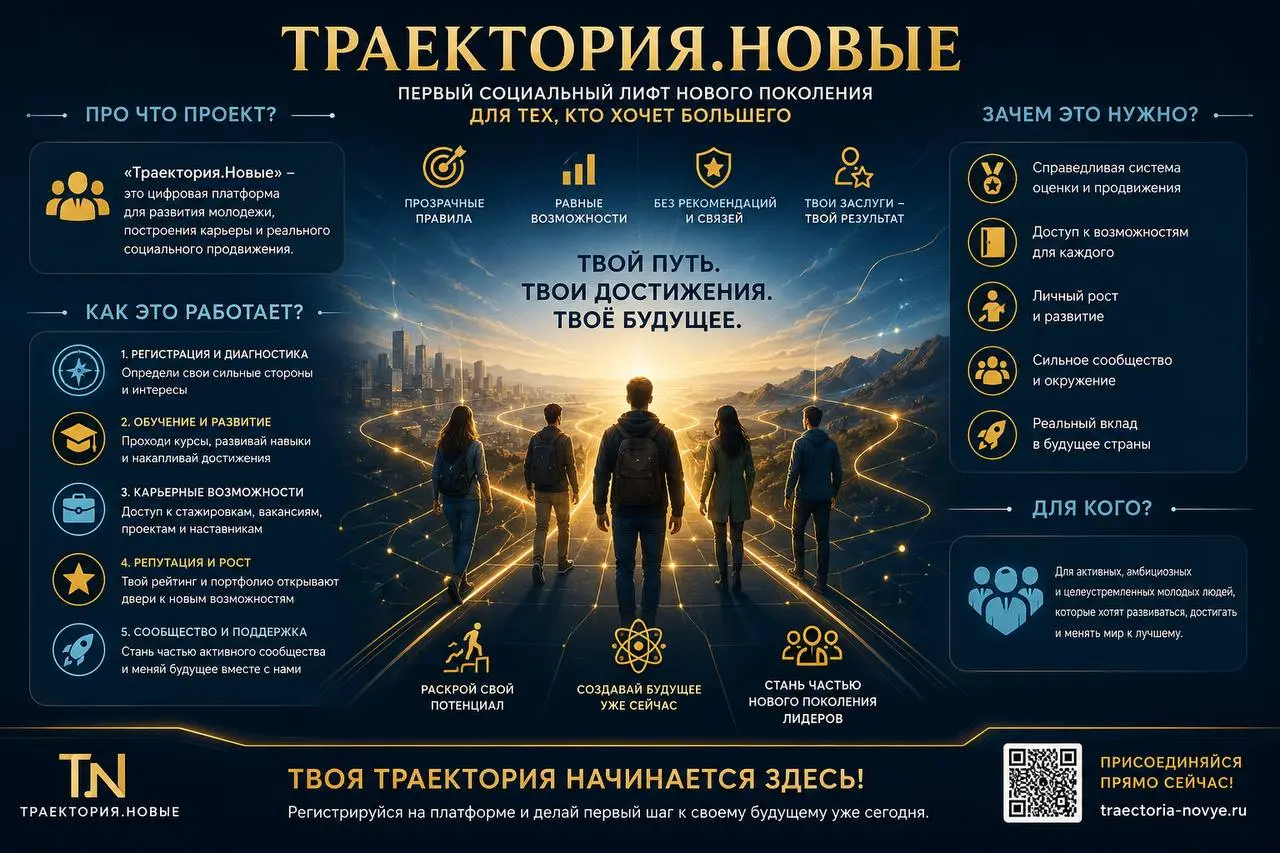 🚀 «Траектория» — реальный путь молодёжи в большую политику!
📍 Хотите стать помощником депутата Государственной Думы, пройти стажировку во фракции «Новые люди» и поработать над федеральными проектами?
... | Сетка — социальная сеть от hh.ru
